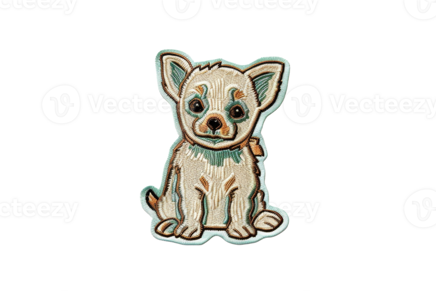 Cute cartoon illustration of a small dog with big ears and alert eyes. Perfect image for children's books, stickers, and pet-themed projects. png