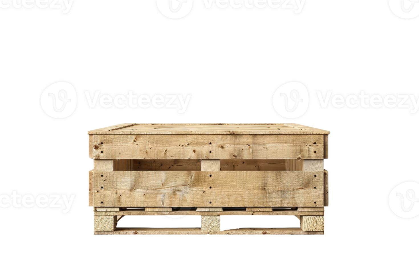 Wooden pallet isolated against a transparent background. perfect for warehouse and shipping related images or industrial concepts. png