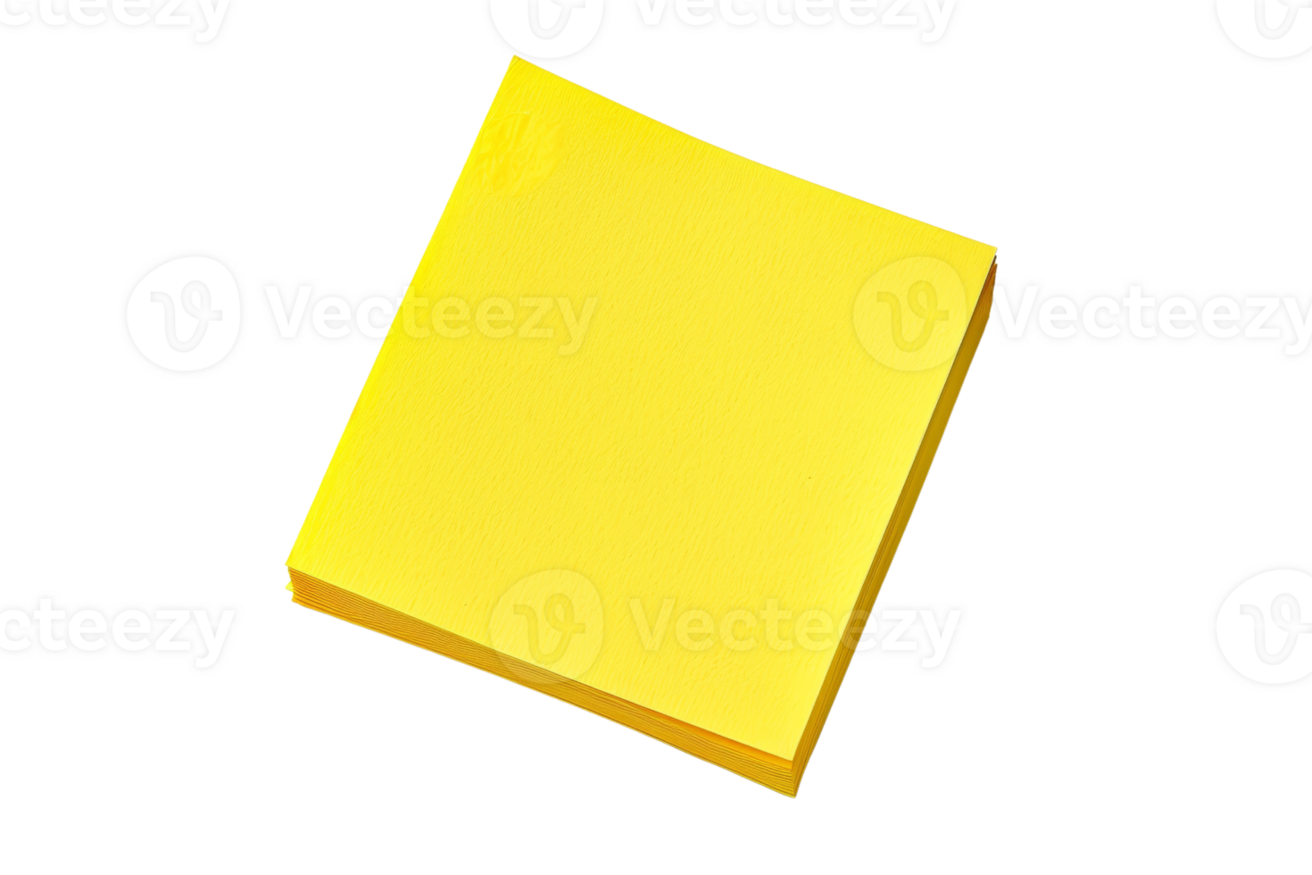 Stack of yellow sticky notes on a transparent background. Perfect for office, school, and organizational concepts in a minimalist design. png
