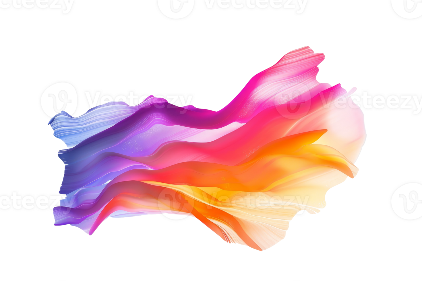 Vibrant abstract wave of colorful fluid shapes, blending hues of pink, purple, and orange. Perfect for modern design projects and backgrounds. png