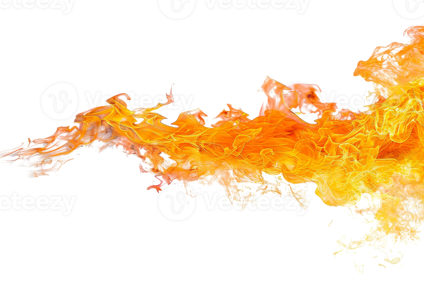 Vibrant and dynamic shot of bright orange flames against a black background, capturing the essence of raw energy and motion. png