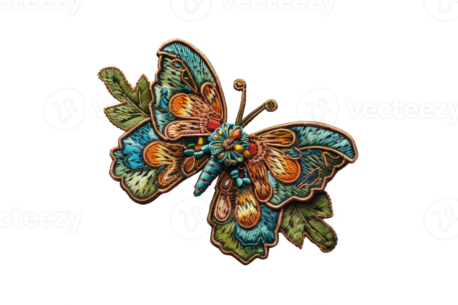 Colorful intricate butterfly illustration with detailed patterns and vibrant hues, perfect for art and design projects. png