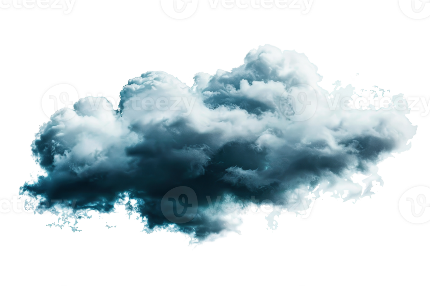 Striking image of a dark cloud on a transparent background, symbolizing weather, nature, and atmosphere concepts. png