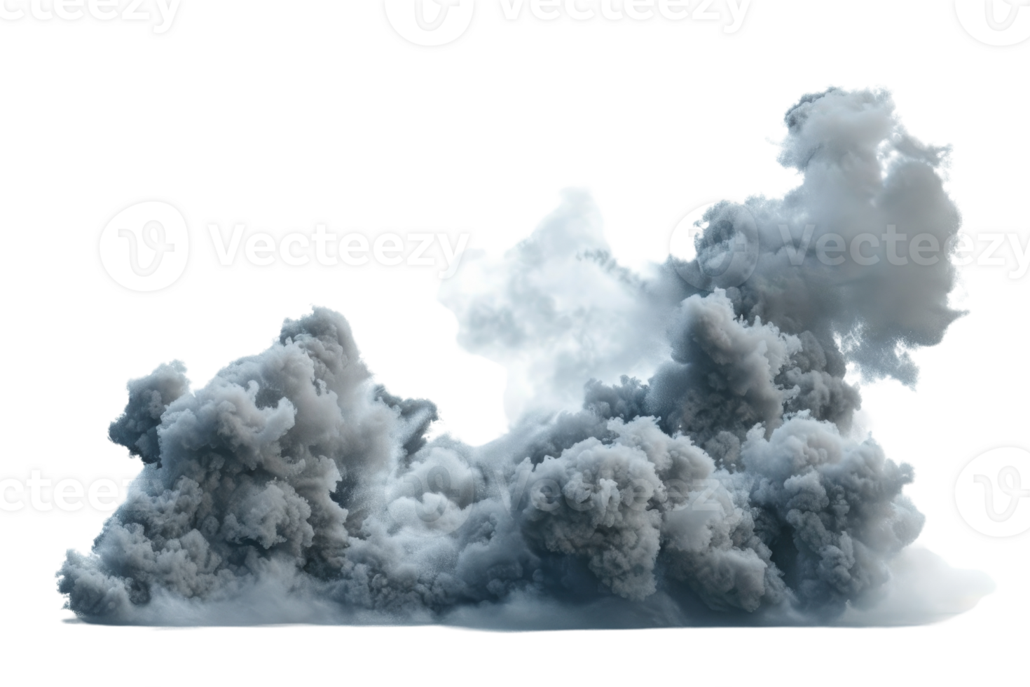 Thick dark smoke cloud isolated on a transparent background. perfect for backgrounds and design projects requiring dramatic, stormy elements. png