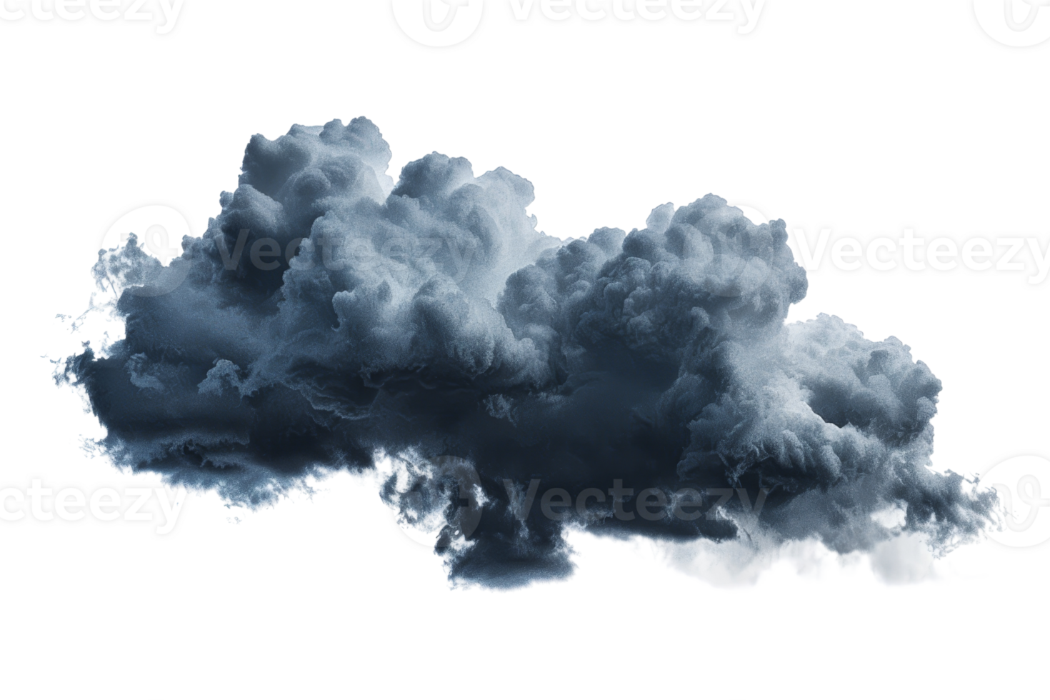 Dark storm cloud isolated on transparent background. Perfect for weather-related designs, concepts of gloom, rain, or stormy atmosphere. png