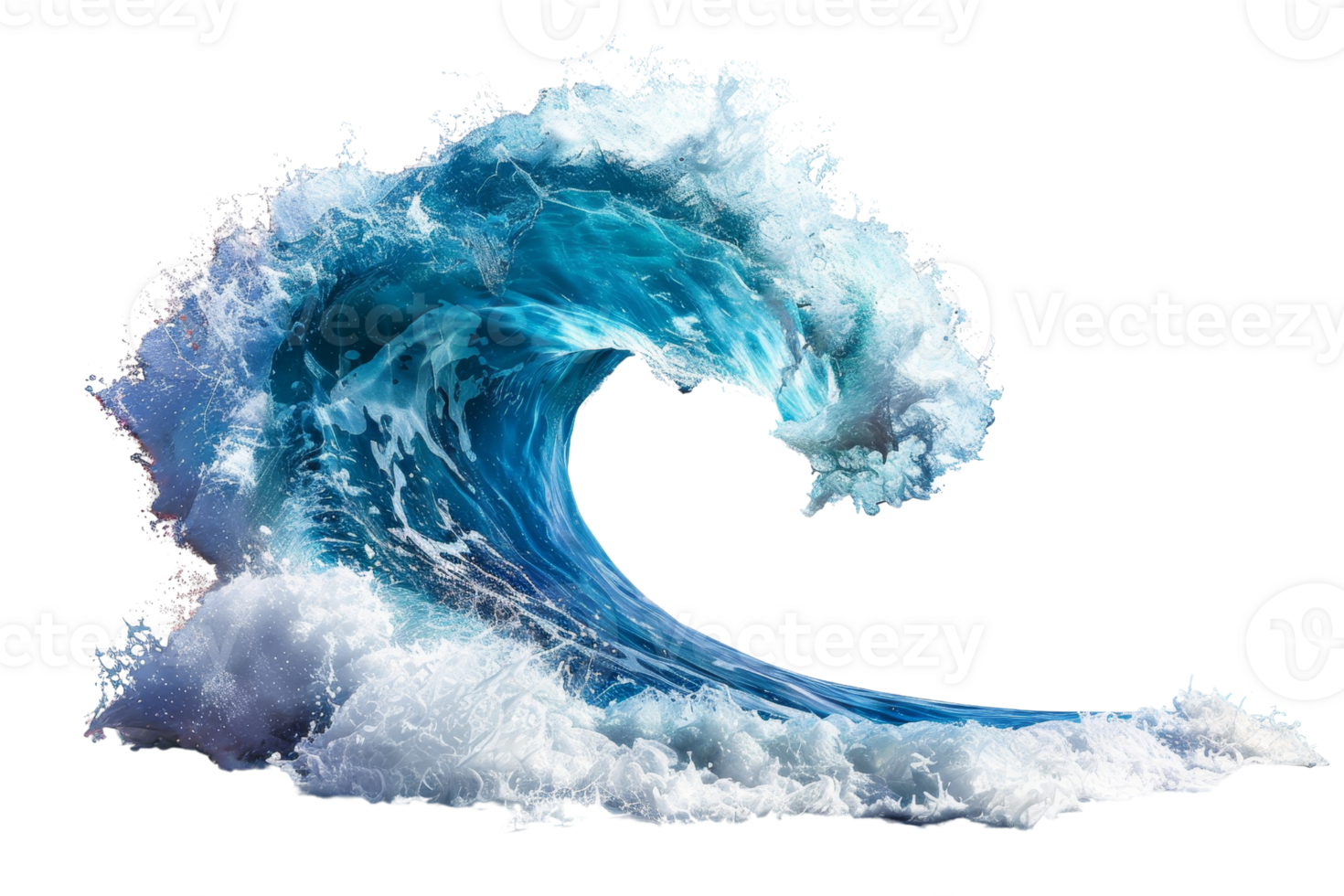 High-resolution image of a powerful ocean wave in mid-splash, capturing the dynamic energy and beauty of the sea for nature themes. png