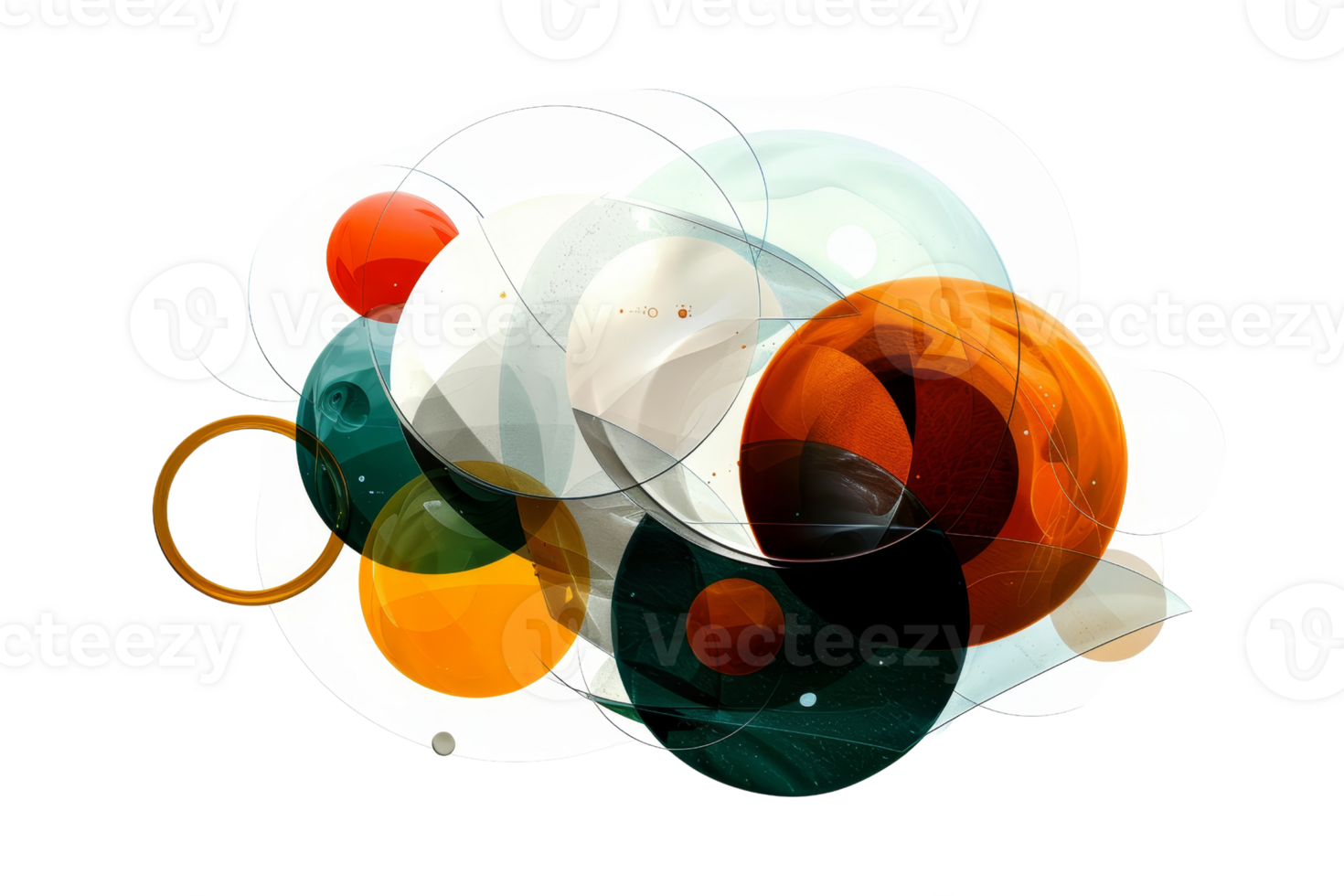 Abstract geometric art with colorful overlapping shapes creating a dynamic modern composition, perfect for creative projects and designs. png