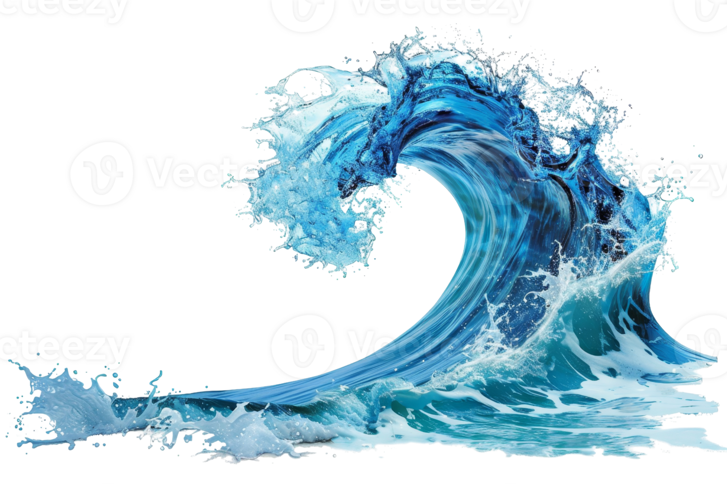 A dynamic and powerful ocean wave captured in mid-motion, presenting a stunning display of nature's raw and untamed energy. png