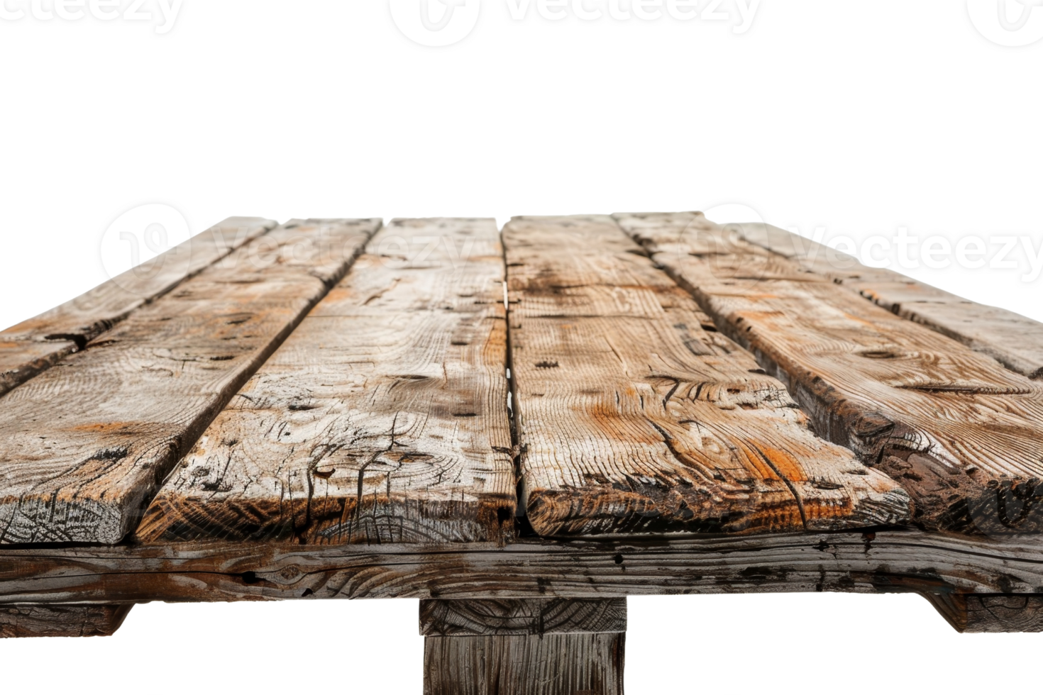 Close-up of a rustic wooden table with weathered, textured planks. Perfect image for backgrounds, interior design, or countryside themes. png