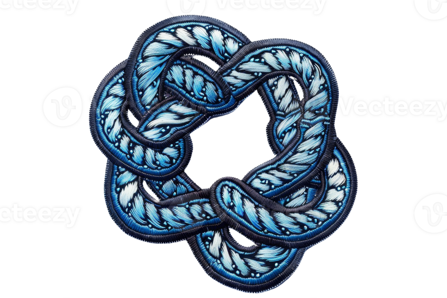 Intricate blue knot design symbolizing unity and strength, perfect for artistic and decorative purposes. png