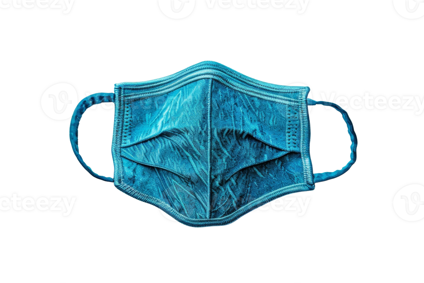 Close-up of a blue medical face mask isolated on a transparent background. representing safety and health protection measures. png