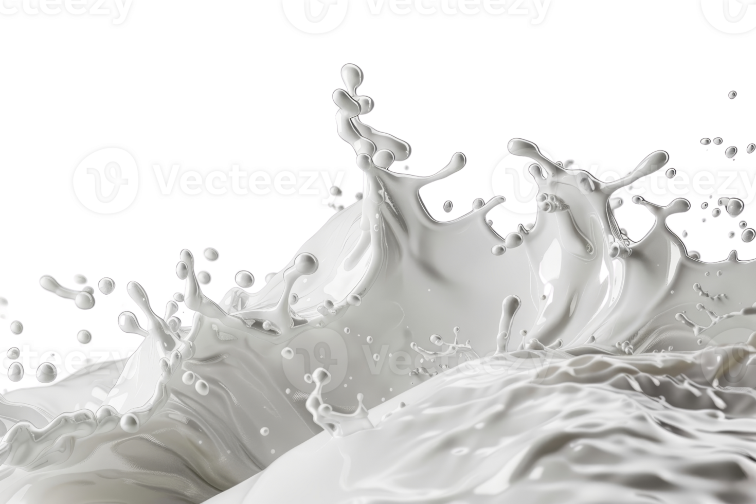 High-speed photo capturing dynamic milk splash creating artistic waves and shapes in mid-air. Suitable for food, dairy, and beverage marketing. png