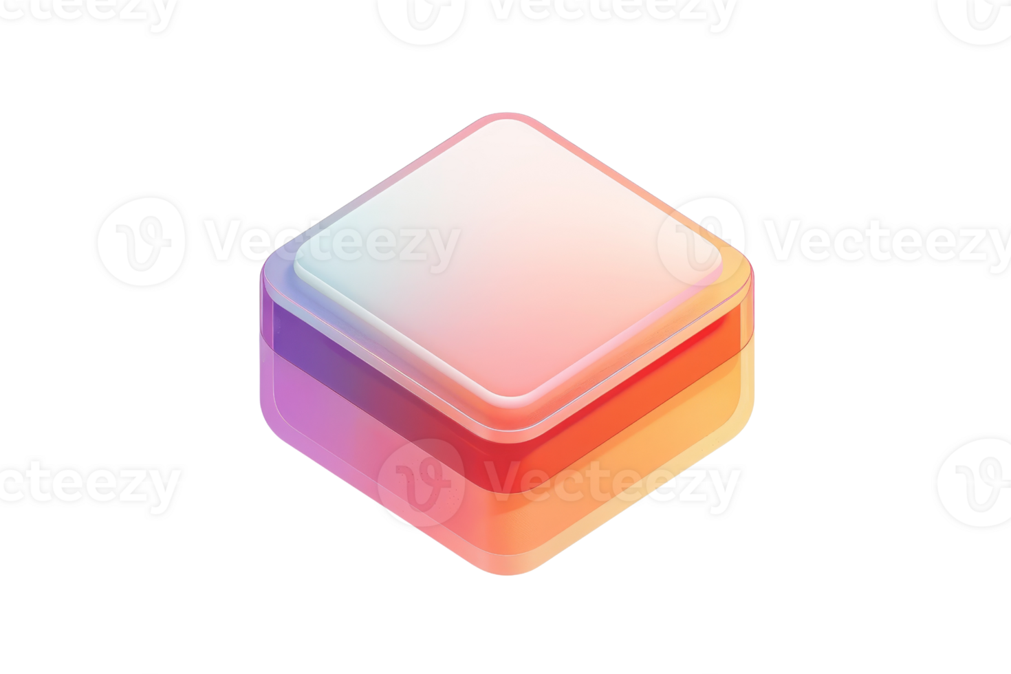 A square with a colorful border. The border is made of a material that is not transparent. The square is white in color png