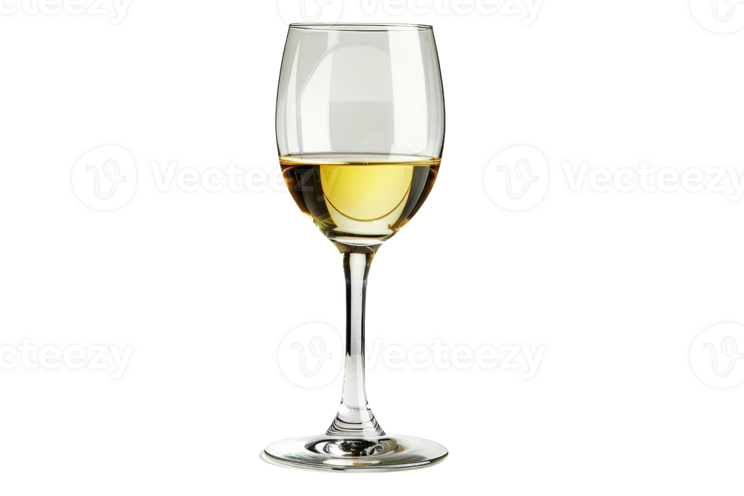 elegant wijn glas gevulde met wit wijn, geïsoleerd Aan transparant achtergrond. perfect voor drank, dineren, en evenement beeldspraak. png