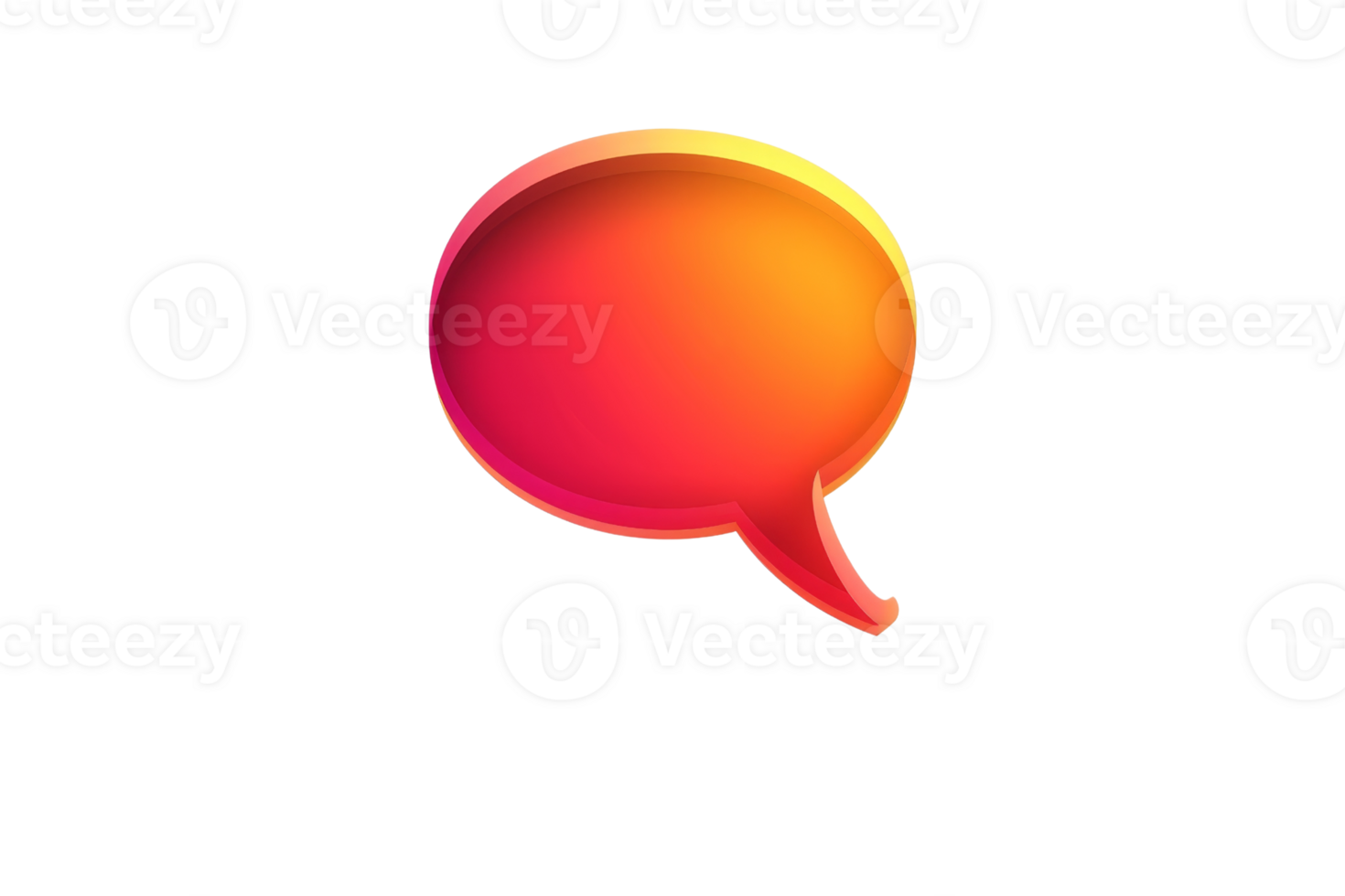 Colorful gradient speech bubble. Ideal for communication, dialogue, chat, messaging, and social media concepts on a transparent background. png