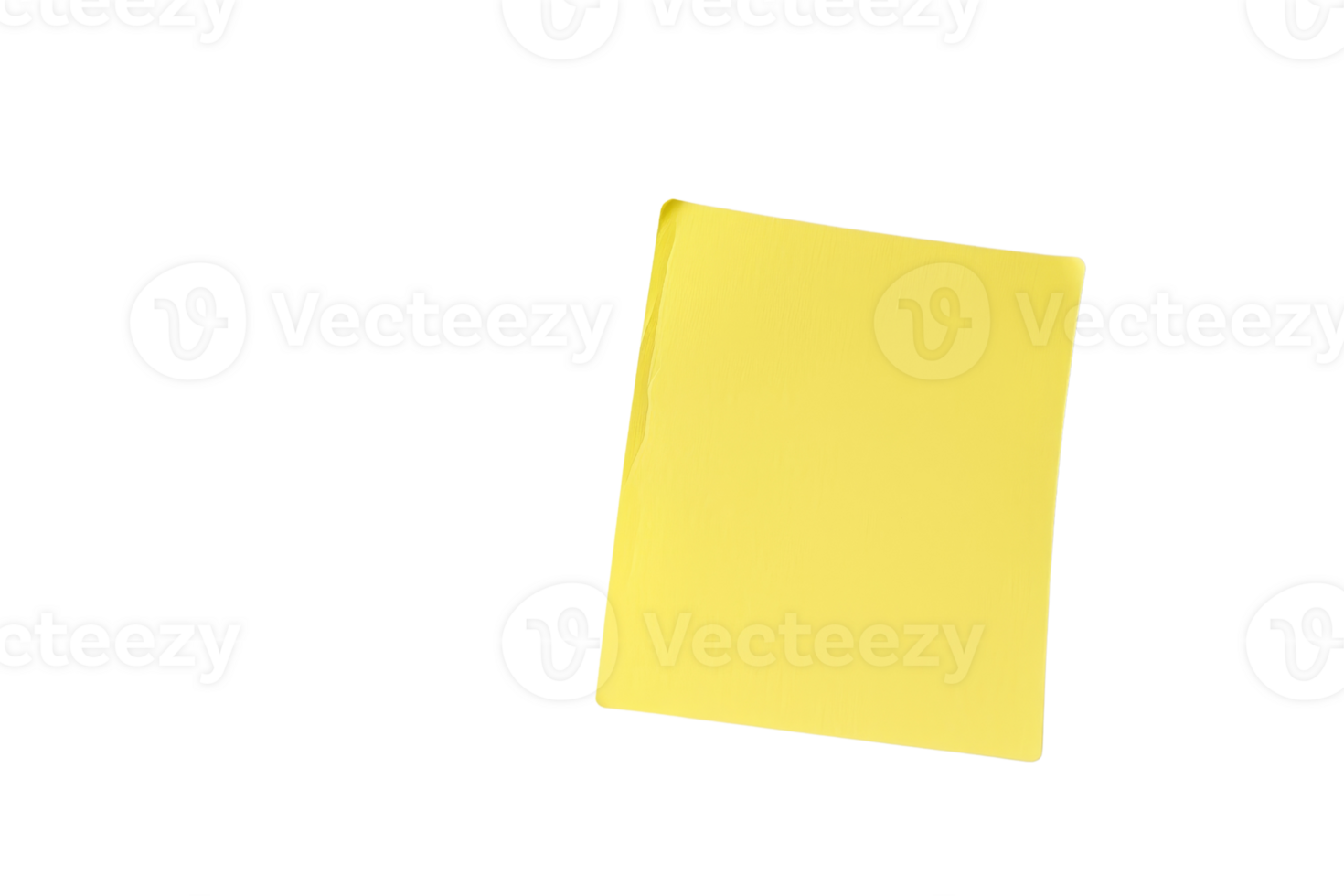 A yellow sticky note is on a white background. The note is square in shape and is placed on the right side of the image png