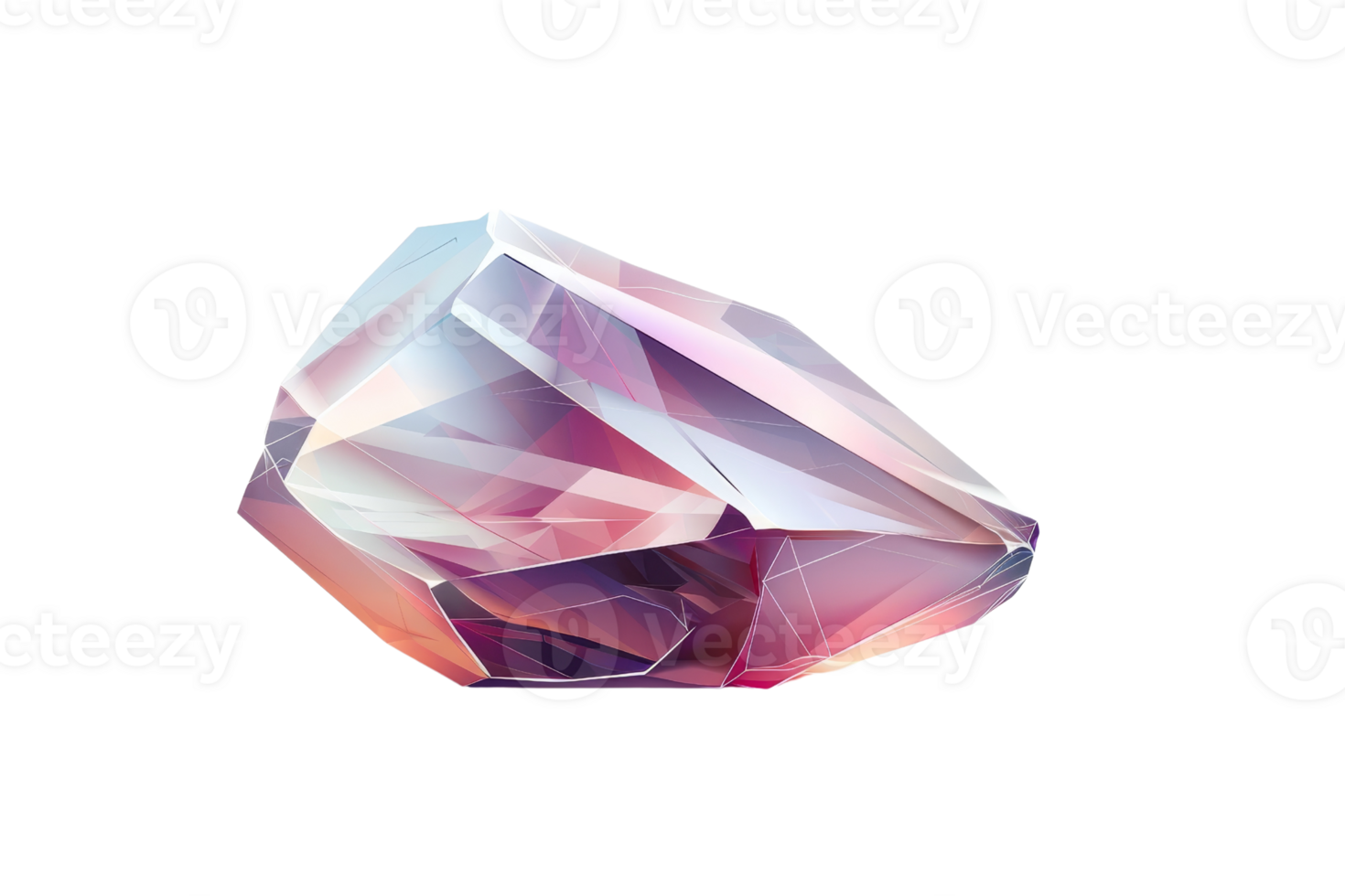 A large, pink crystal is shown on a white background. The crystal is cut into a triangular shape, and its edges are sharp and jagged. Scene is one of mystery and intrigue png