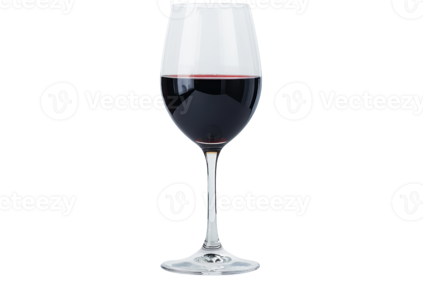 A glass of red wine isolated on a transparent background. showcasing the elegance and richness of the beverage in a clear wine glass. png