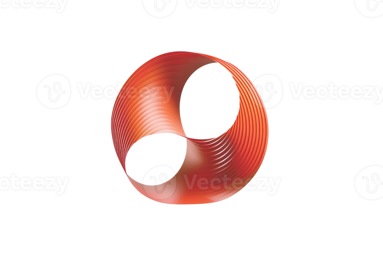 Modern abstract red circular shape with intricate design, isolated on transparent background. perfect for creative projects or graphic design. png