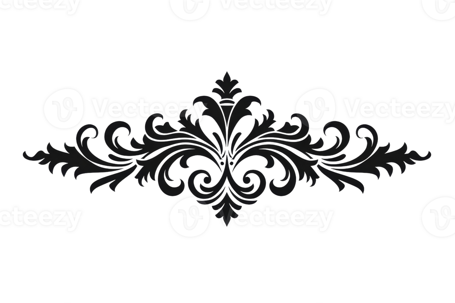 A black and white design with a floral pattern. The design is ornate and elegant. It is a decorative border that can be used to enhance the appearance of a piece of artwork or a design png
