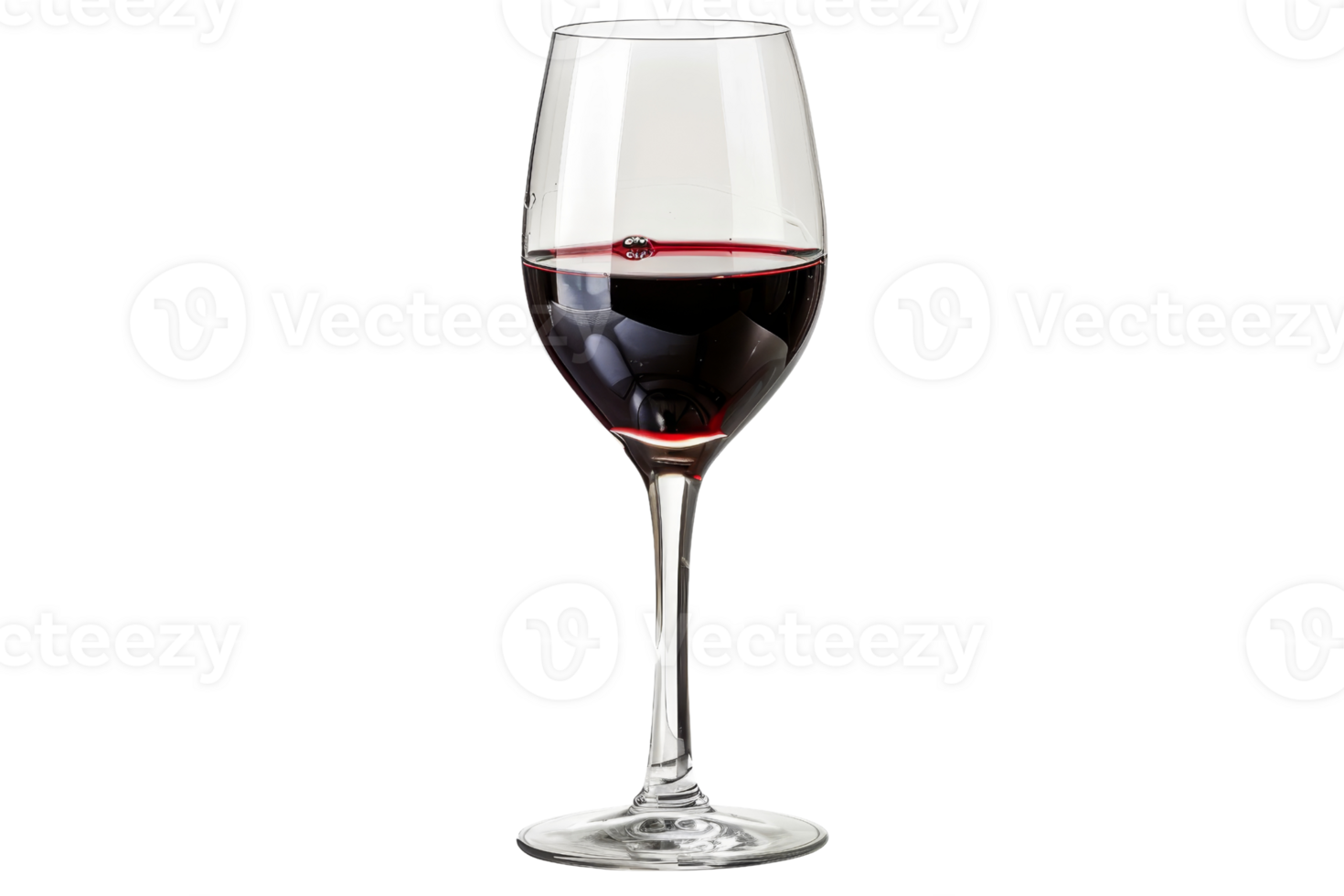 Elegant wine glass filled with red wine, isolated on a transparent background. Perfect for dining and beverage concepts. png
