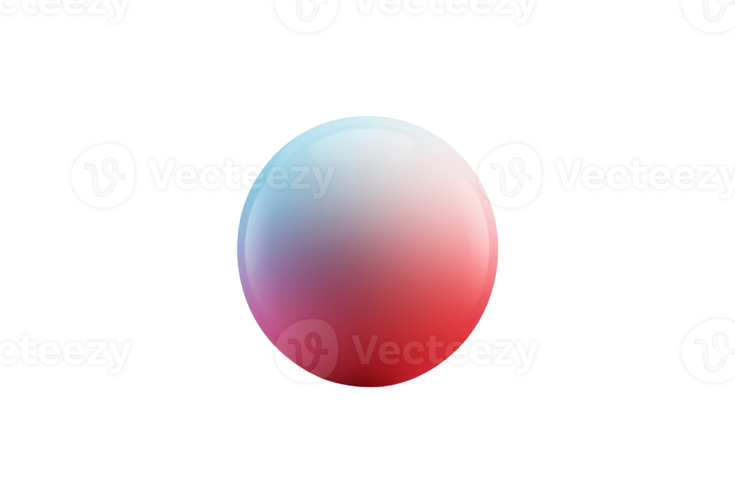 A red, blue and white ball. The colors are blended together. The ball is round and has a shiny surface png