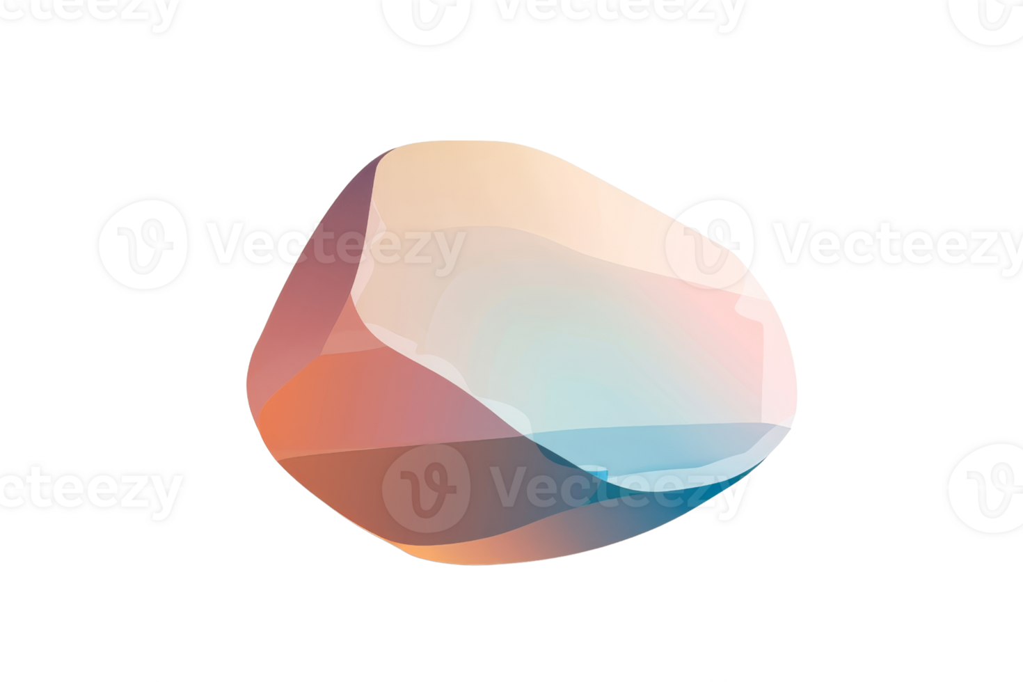 Colorful, polished gemstone with smooth edges, displaying vibrant hues, isolated on a transparent background. perfect for jewelry and minerals. png