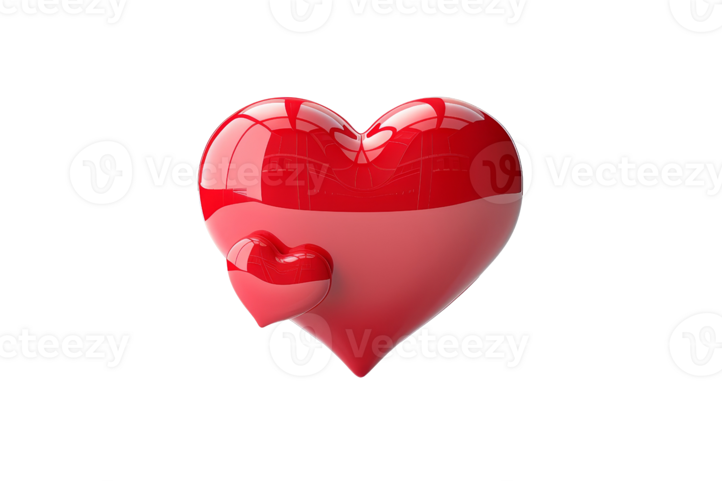 A red heart with two smaller hearts inside of it. The heart is surrounded by a white background png