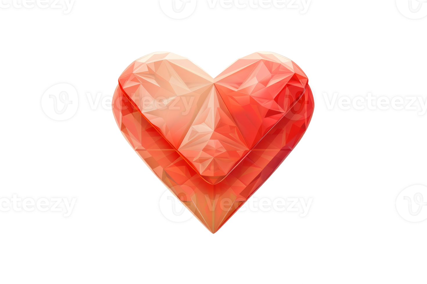 A heart made of diamonds is shown on a white background. The diamond heart is red and white, and it is a symbol of love and affection png