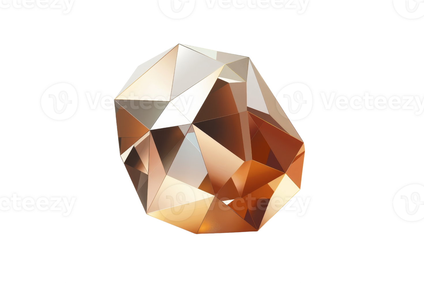 A large, triangular shaped stone with a golden hue. The stone is cut into a diamond shape and is sitting on a white background png