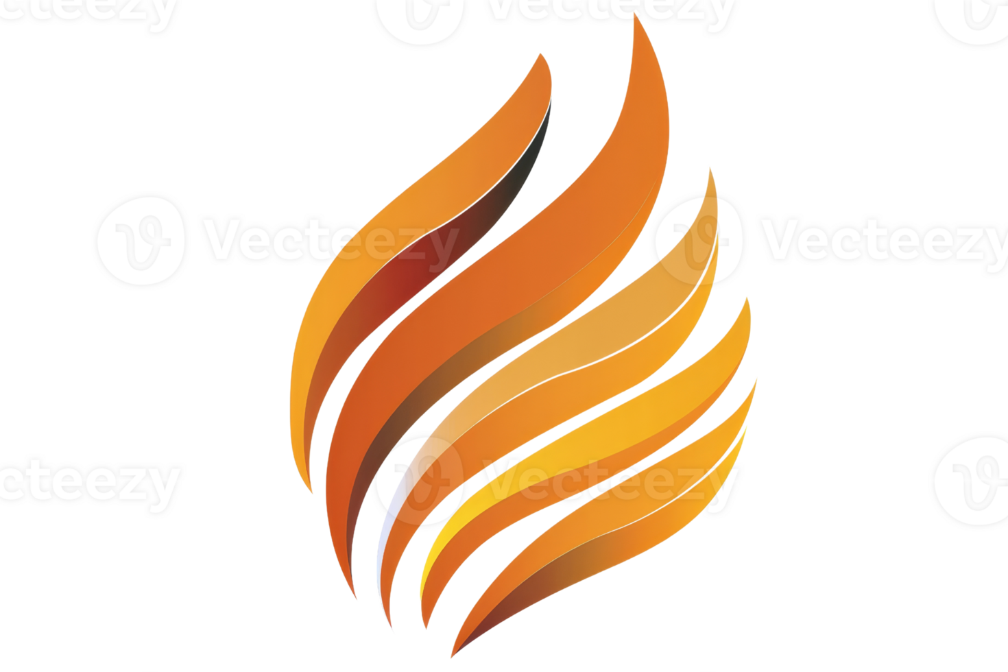 Abstract flame logo design with orange, yellow, and brown shades. Ideal for business branding, technology companies, and modern designs. png