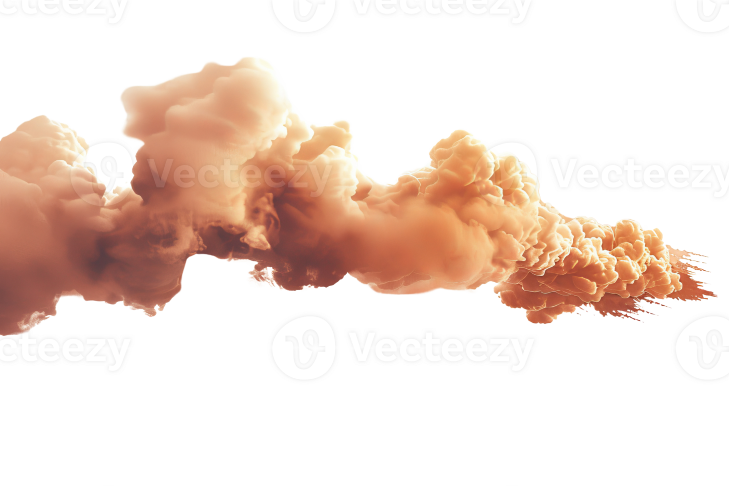 A dramatic and striking image of billowing orange smoke against a transparent background. perfect for backgrounds and creative projects. png