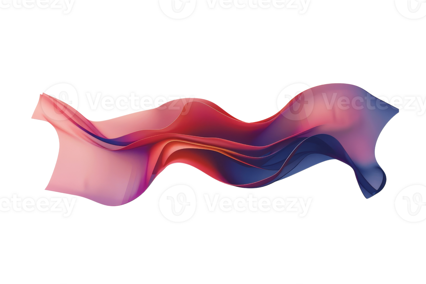 Colorful abstract wave, blending shades of pink, red, and blue, creating a dynamic and modern visual composition on a transparent background. png