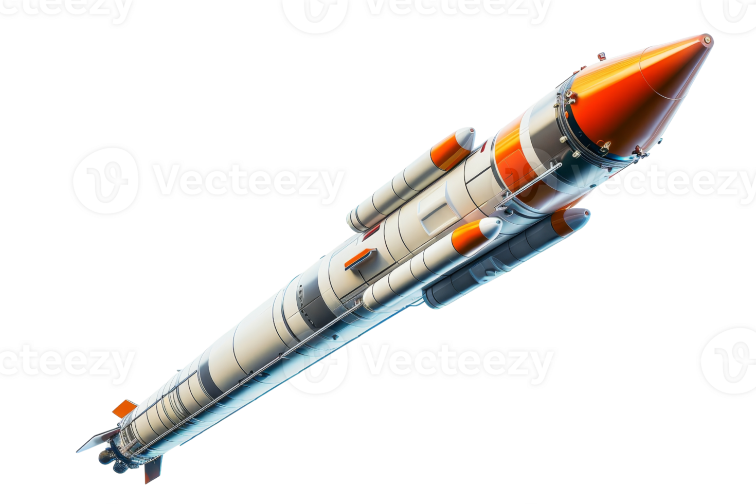 Detailed image of a futuristic rocket with a sleek design, excellent for space exploration concepts and innovation themes. png