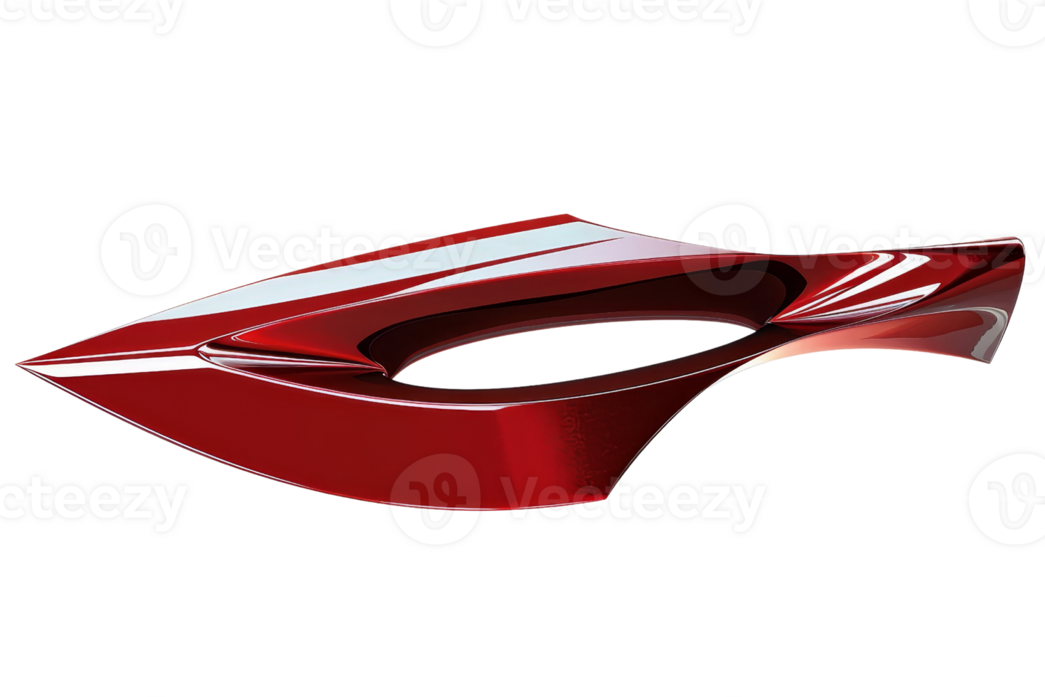 A red and white sword with a black handle. The sword is curved and has a pointed tip png