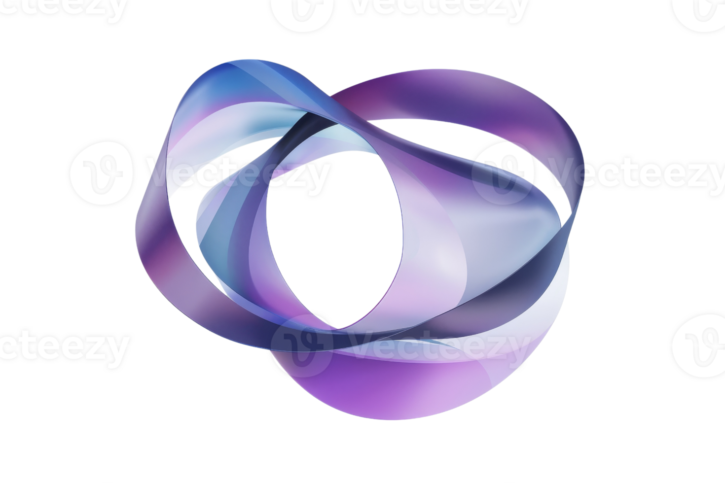 Abstract digital art with intertwined loops in shades of blue, purple, and white. Perfect for modern design and backgrounds. png