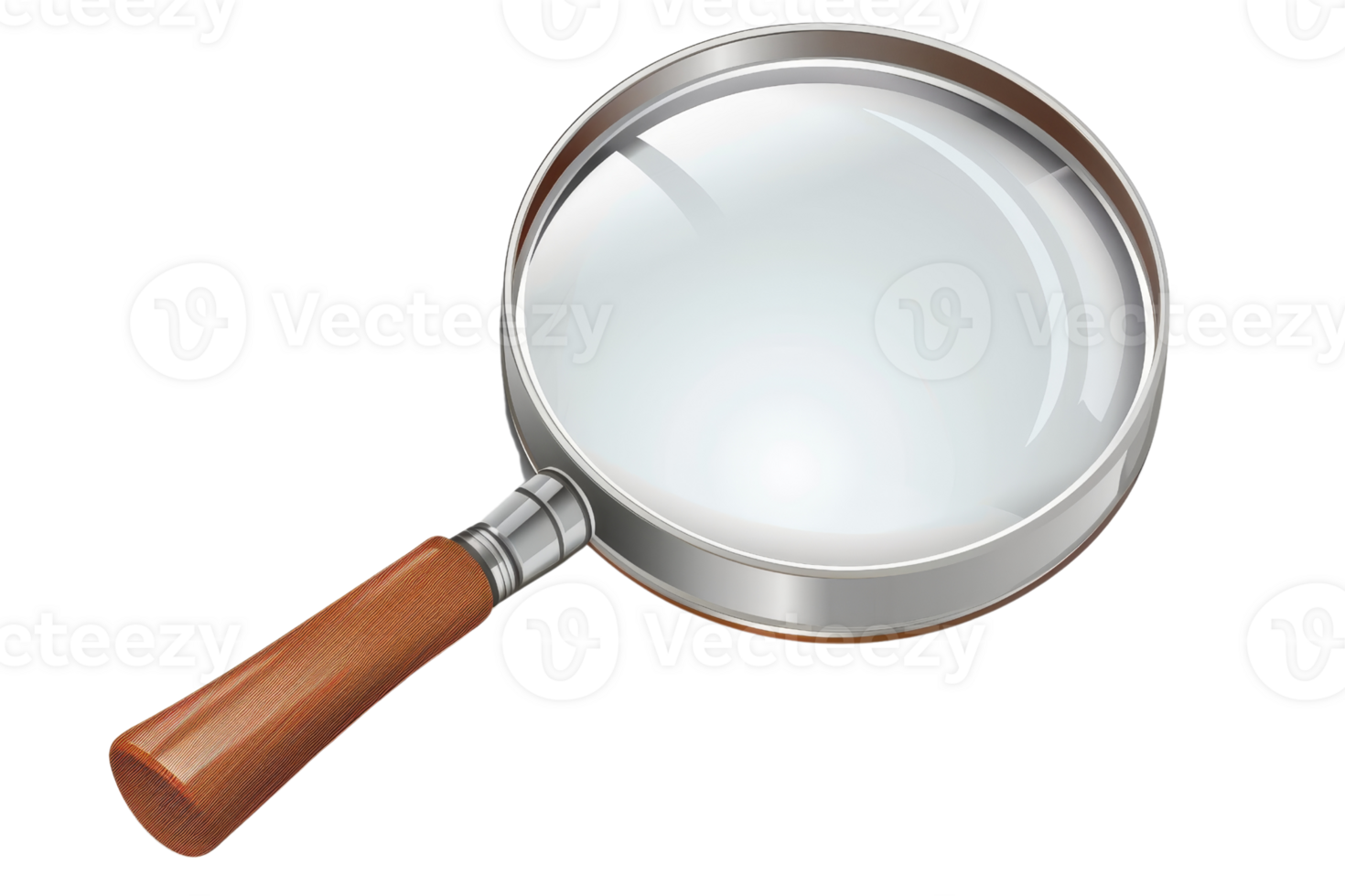 A magnifying glass with a wooden handle png