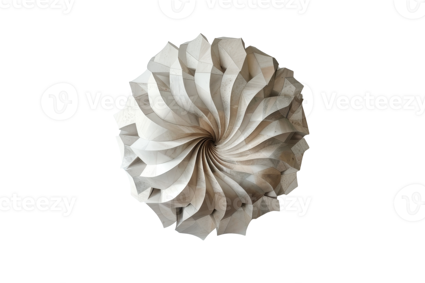 A white paper flower with a spiral design. The flower is made of paper and has a unique, intricate design png