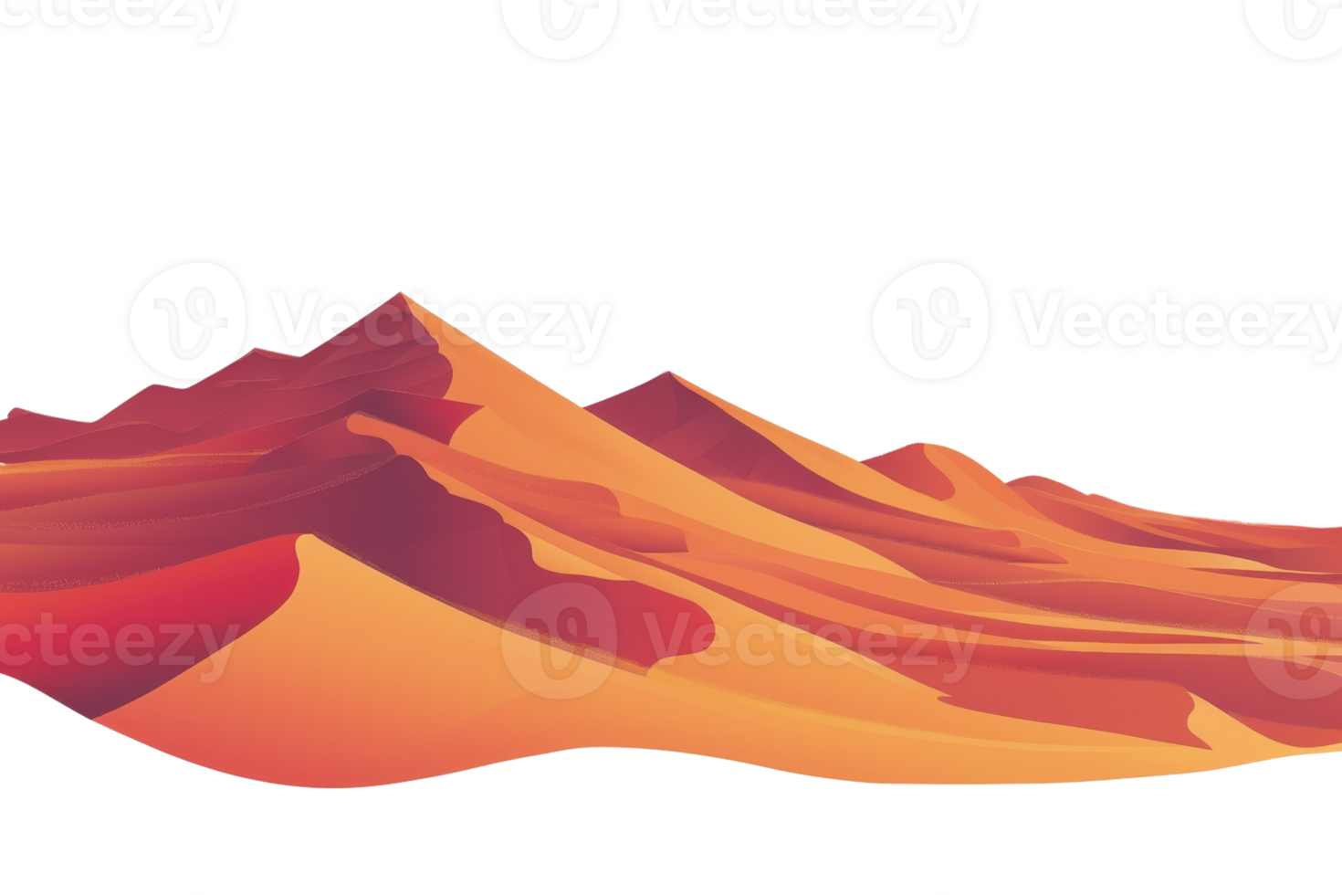 A mountain range with a sandy desert in the background. The mountains are orange and the desert is also orange png