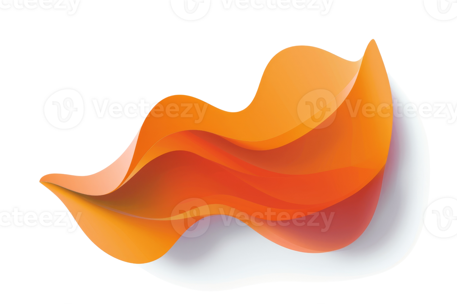 A large orange wave with a white background. The orange wave is flowing and has a sense of movement png