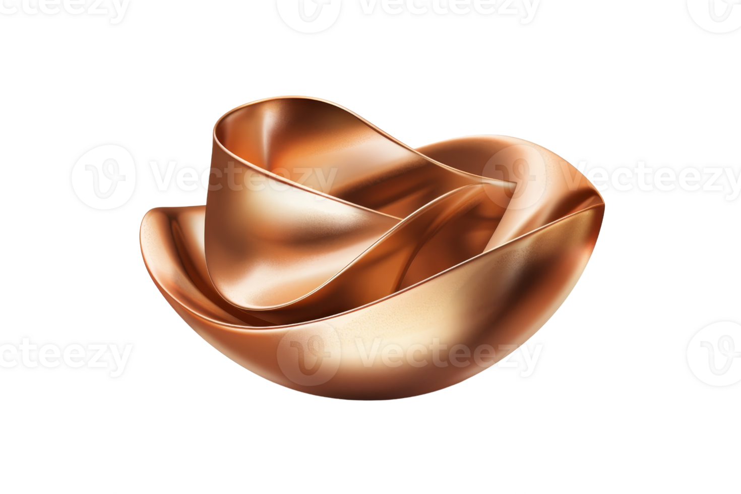 A gold bowl with a curved edge sits on a white background. The bowl is shaped like a triangle and has a shiny, metallic finish. The bowl appears to be a decorative piece png