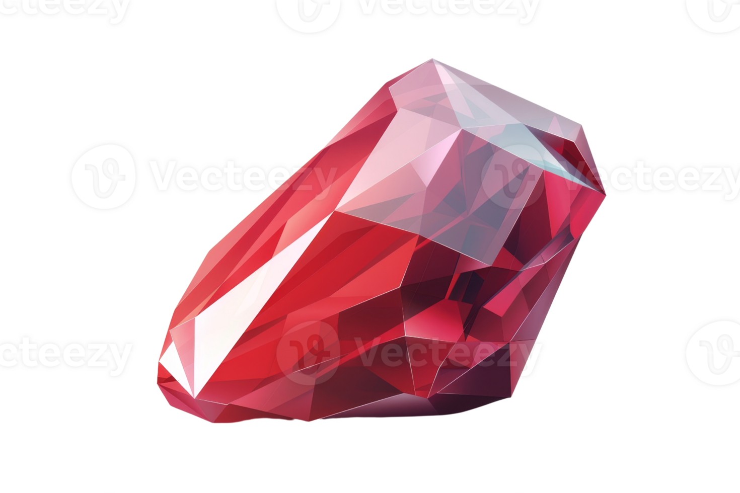A red crystal is shown in a white background. The crystal is a rough, jagged shape with a pointed top. The image has a sense of mystery and intrigue png