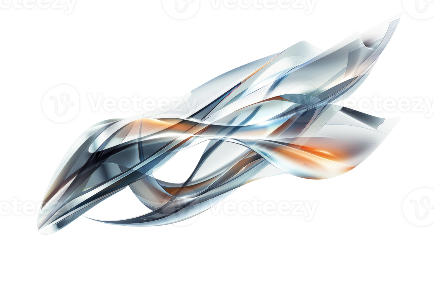 A piece of abstract art with a silver and orange color scheme. The piece is a representation of a wave or a plane. The colors and shapes create a sense of movement and energy png