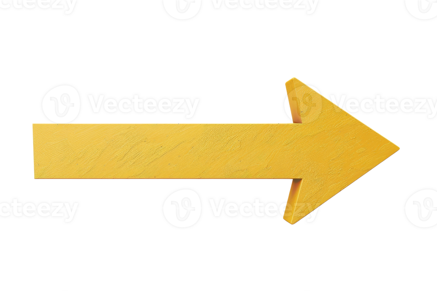 A yellow arrow pointing to the right. The arrow is made of a rough material, giving it a textured appearance png