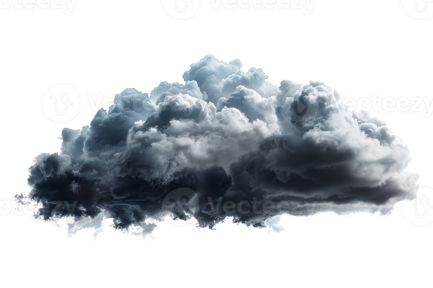 Dramatic dark cloud isolated against a transparent background. showcasing the beauty of strong weather formations and atmospheric phenomena. png