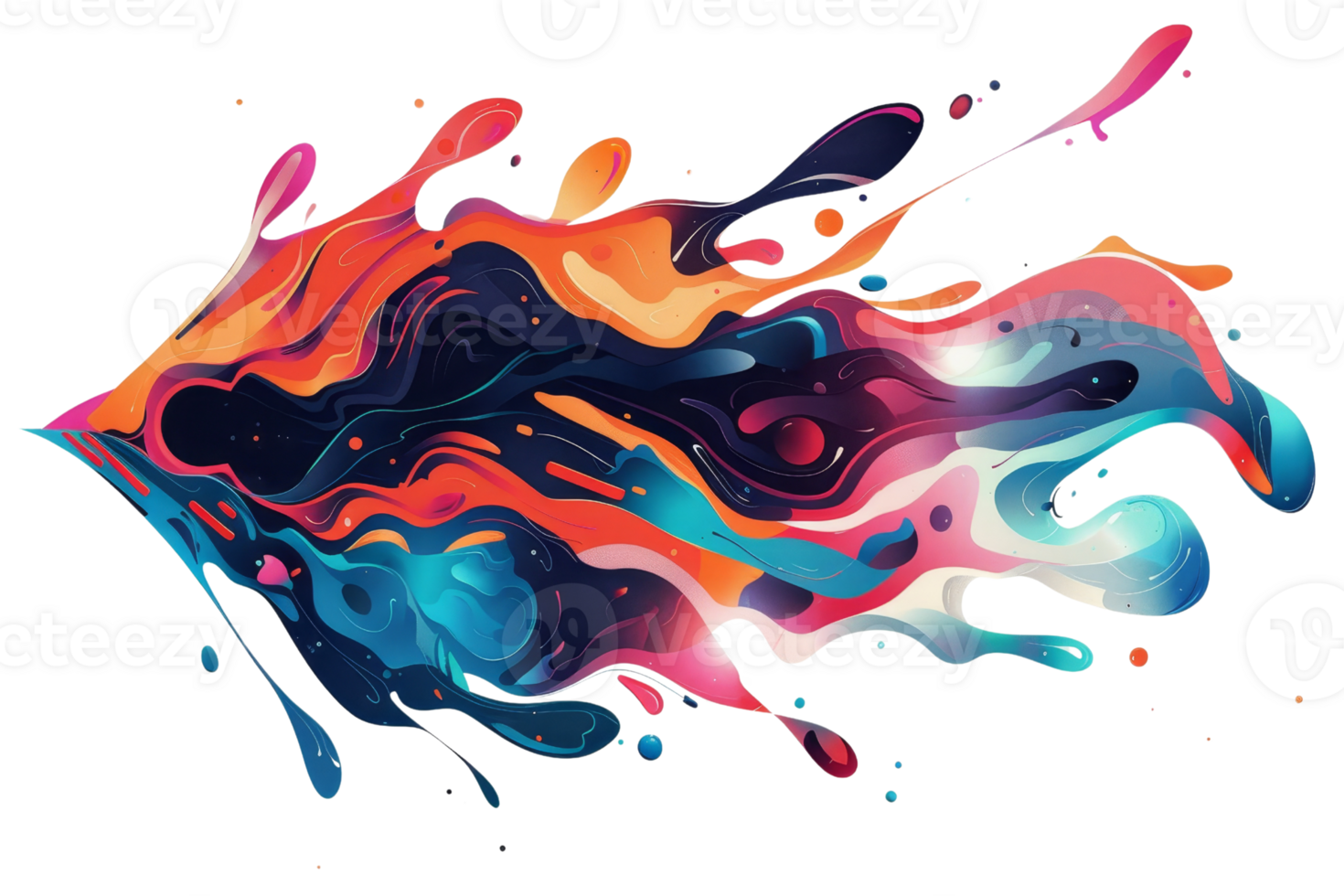Vibrant abstract paint splash design, featuring a mix of vivid colors and flowing forms. Perfect for modern art and creative projects. png