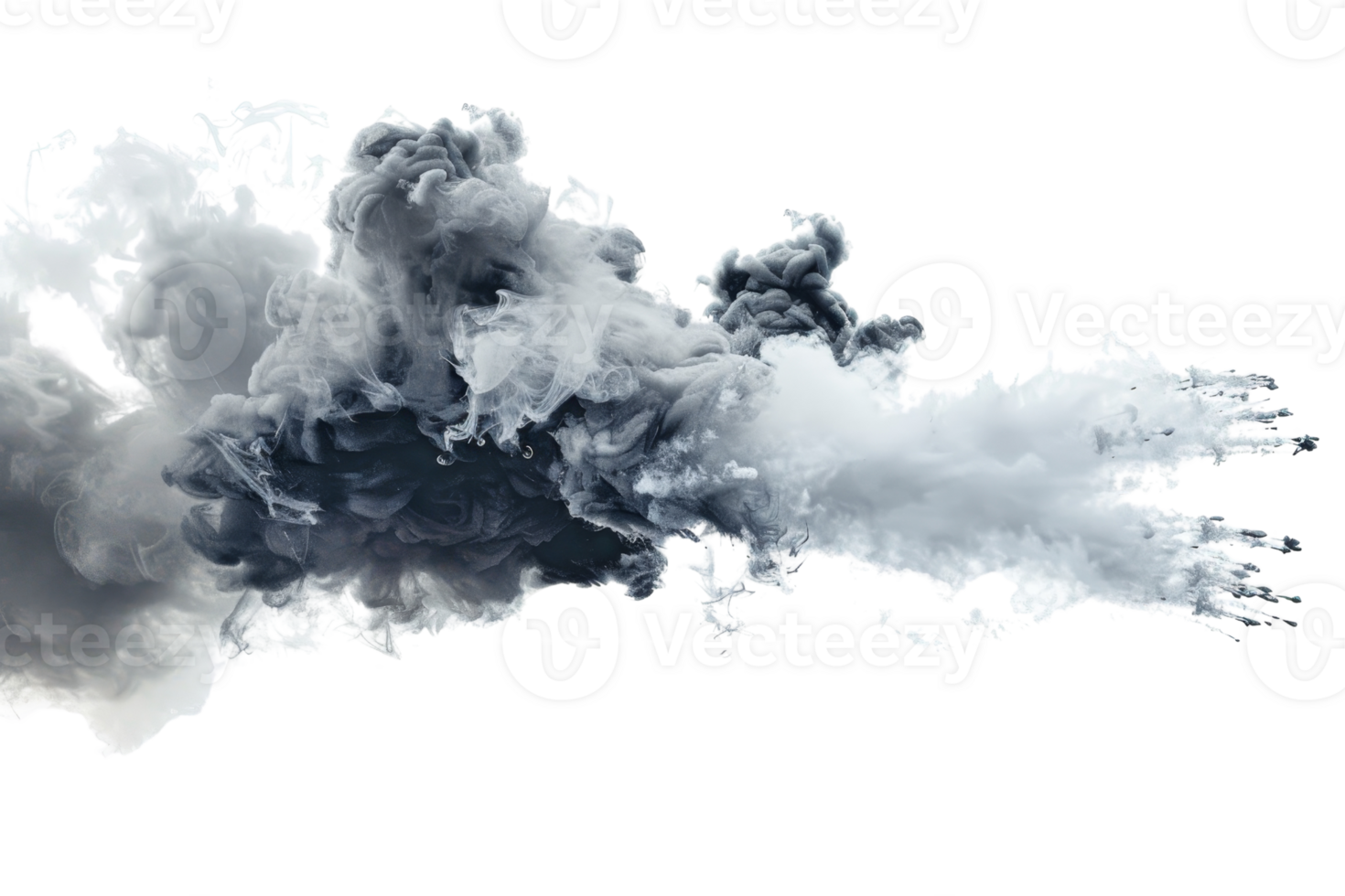 Abstract image of dense smoke cloud against transparent background. perfect for atmospheric effect in creative projects and designs. png
