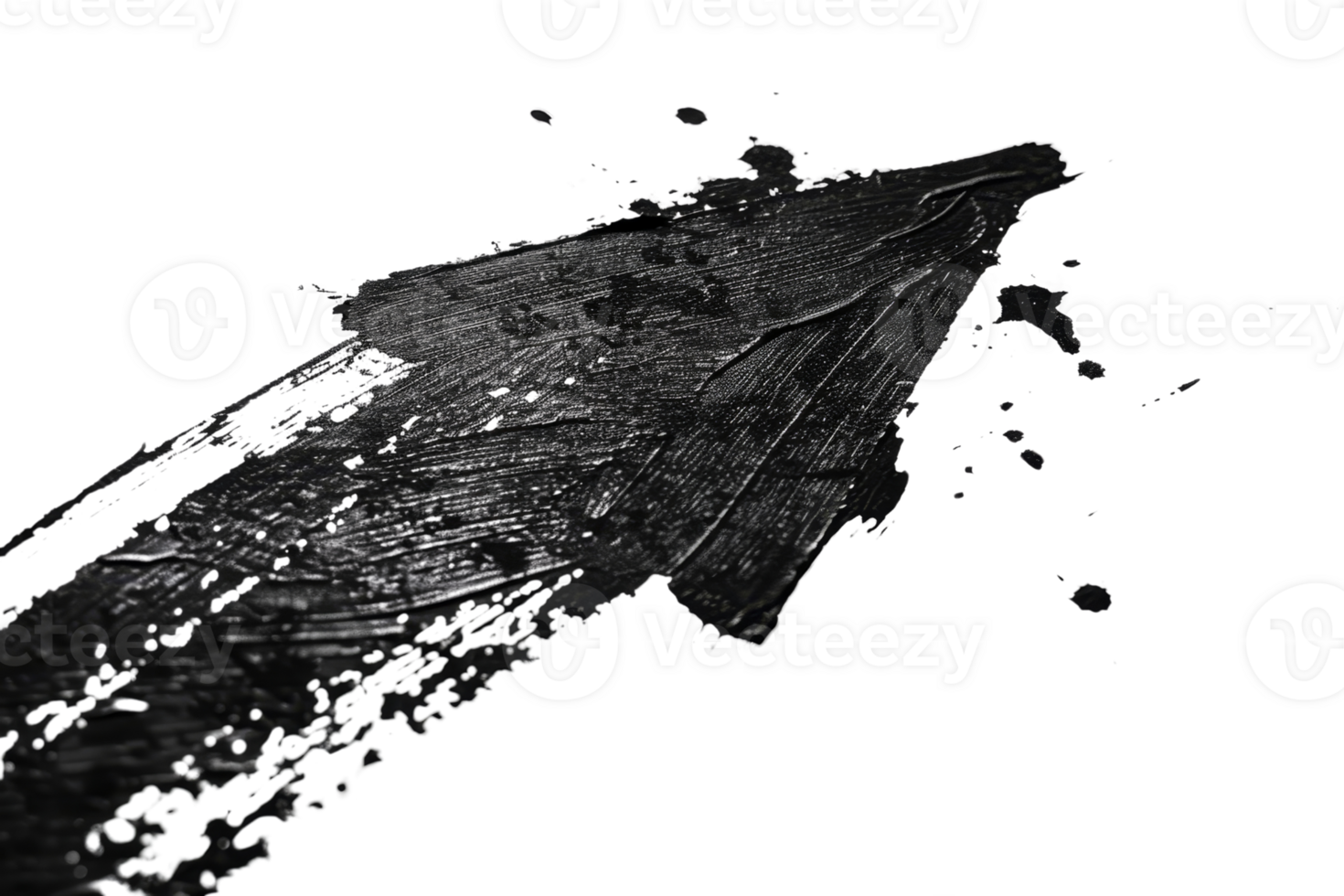 Artistic black paint brush stroke on a transparent background, perfect for creative design projects and artistic presentations. png