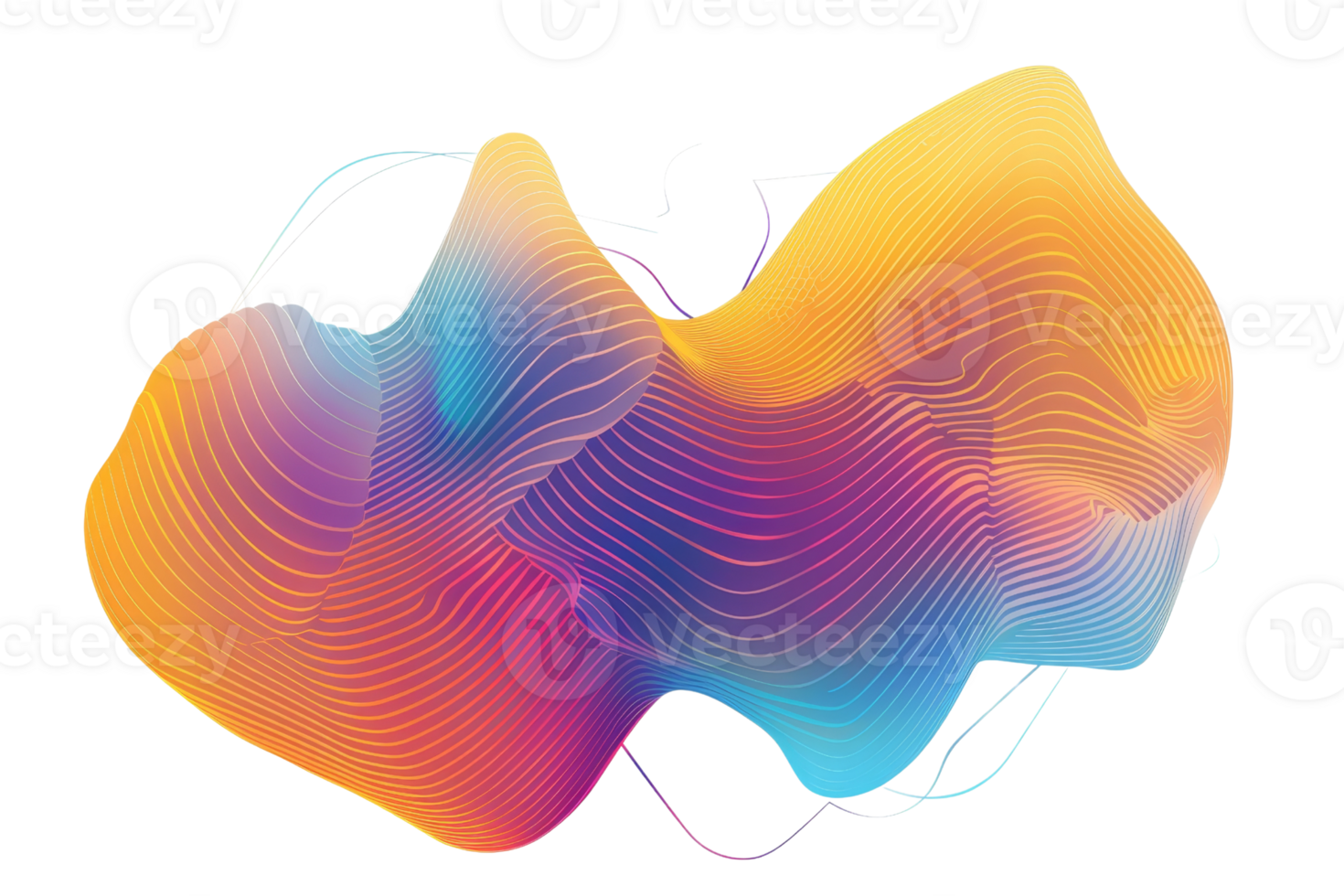 A colorful wave with a purple and orange line. The wave is very long and has a lot of different colors png