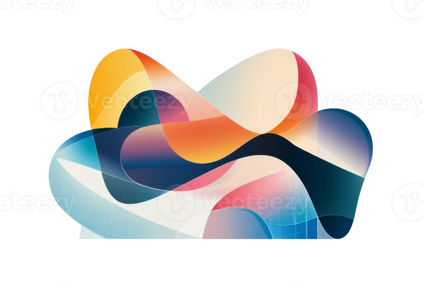 A colorful abstract painting with a blue and orange swirl. The painting is full of vibrant colors and has a sense of movement png